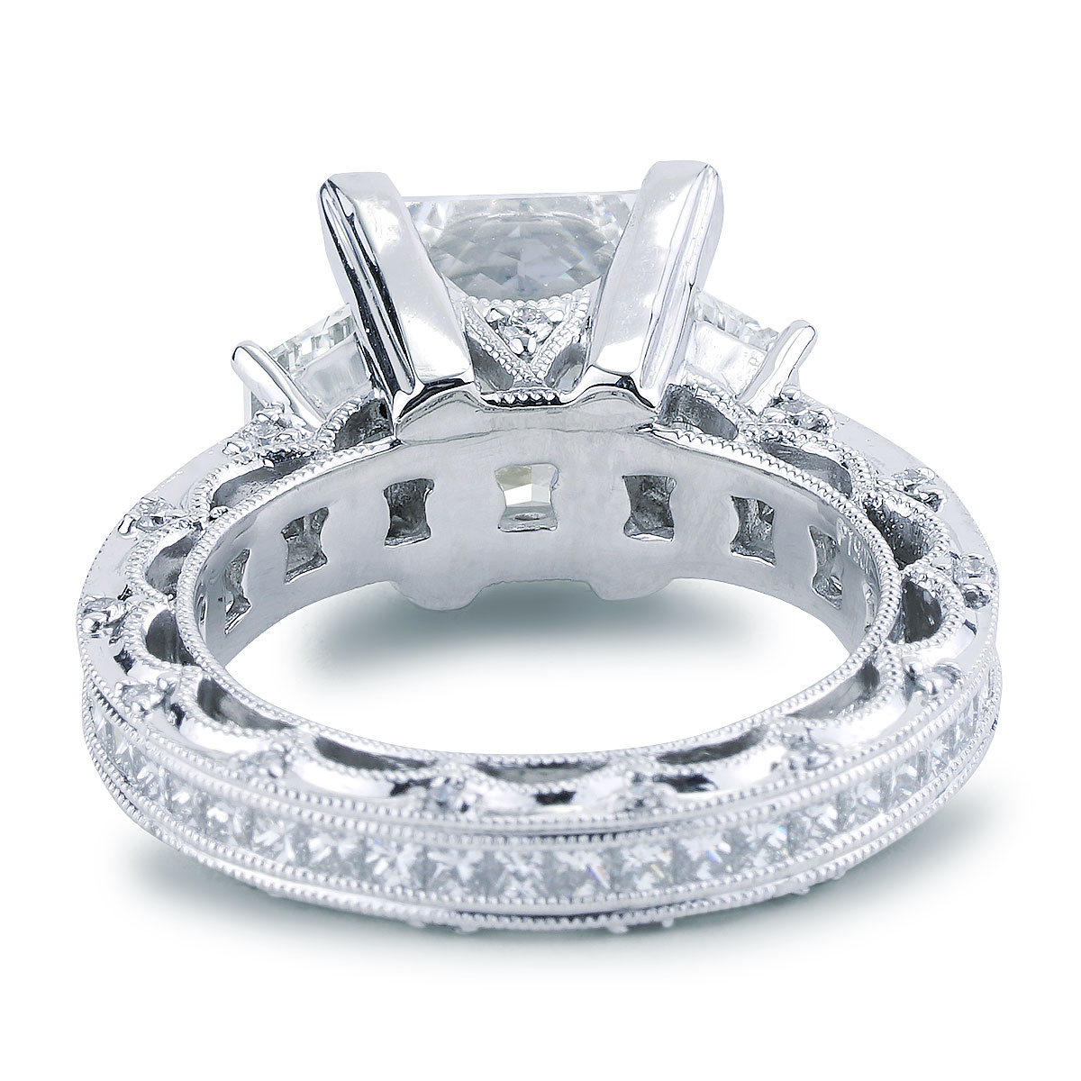 5.22 CT GIA Certified Princess Cut Center Eternity Fancy Diamond Ring in  Platinum