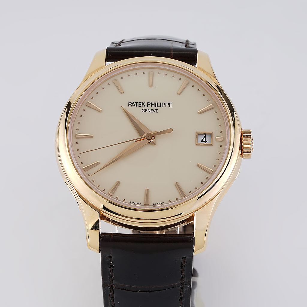 Patek Philippe Calatrava Ivory Dial 18kt Yellow Gold Brown Leather Men's  Watch 5227J-001