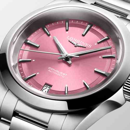 Longines Conquest 34mm Pink Dial Stainless Steel Band | New York