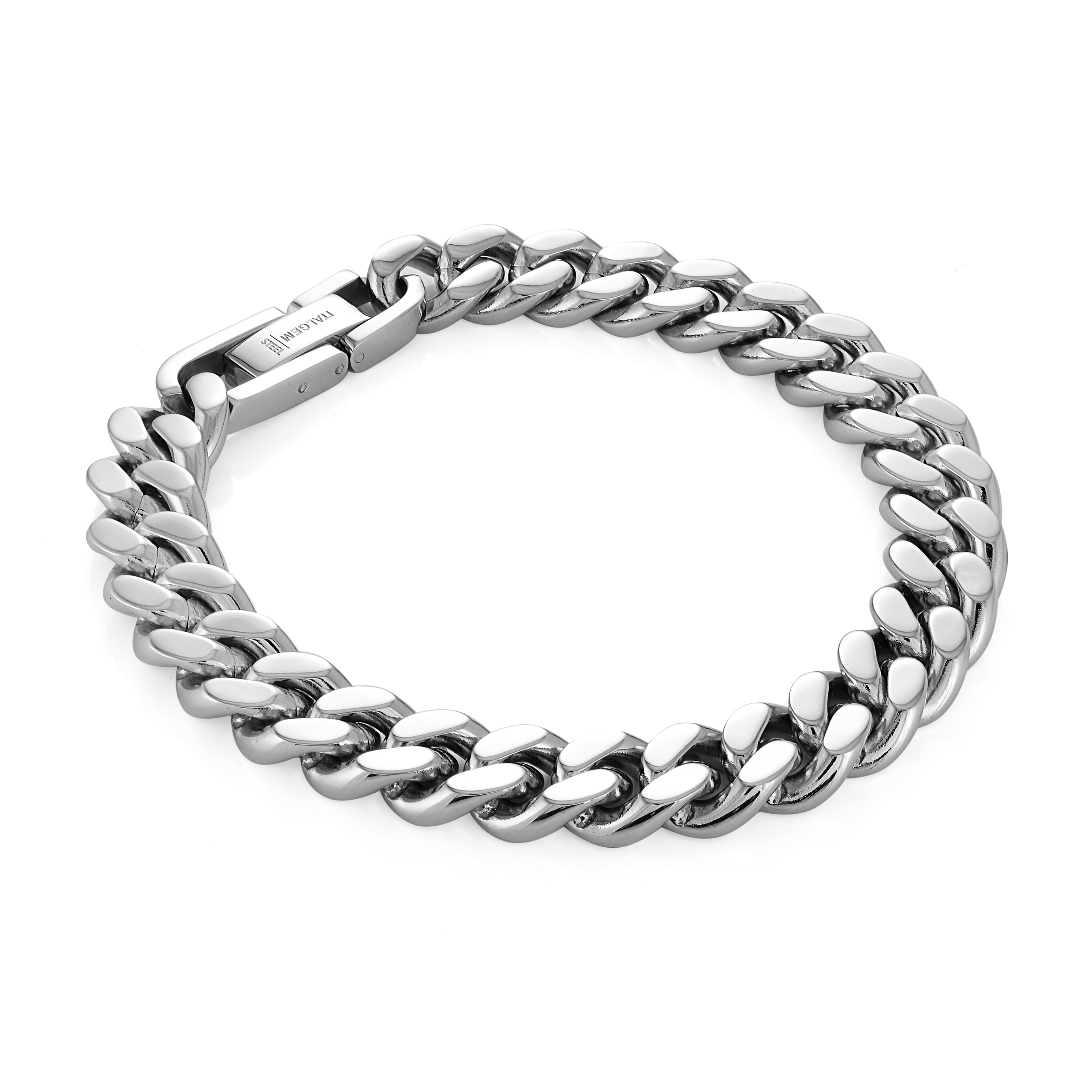 Italgem 10mm Stainless Steel Curb Link Bracelet | New York Jewelers Chicago