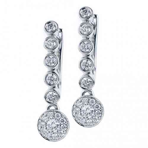 Tiffany & Co. Platinum & Diamond Dangle Earrings Perfect Legacy - Ruby Lane