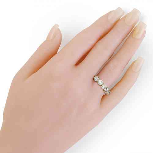 2.50 CTTW Five Stone Band in Yellow Gold B Quality | New