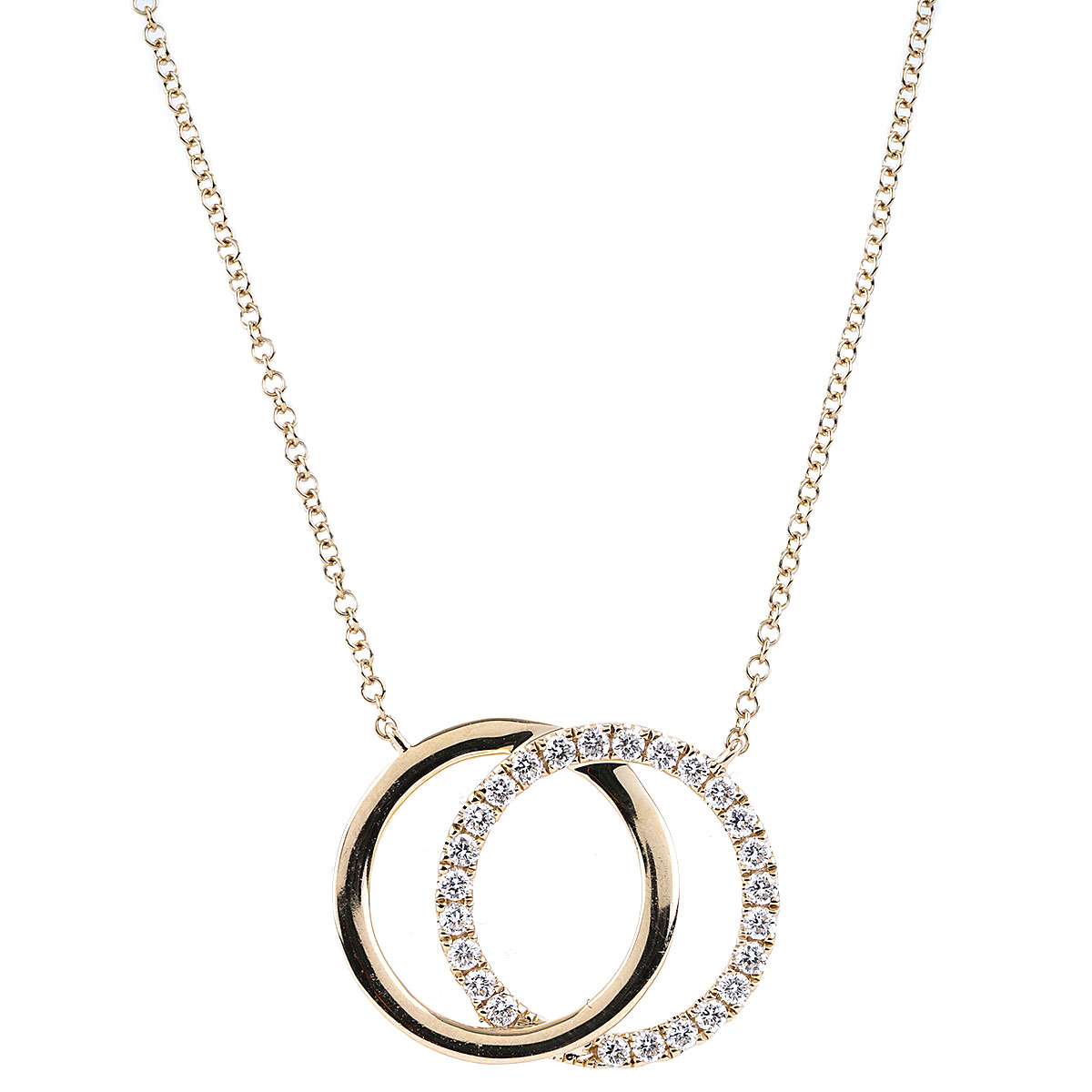 Shy Creation Diamond Pavé Circle Pendant Necklace in 14K Yellow Gold –  Mountz Jewelers