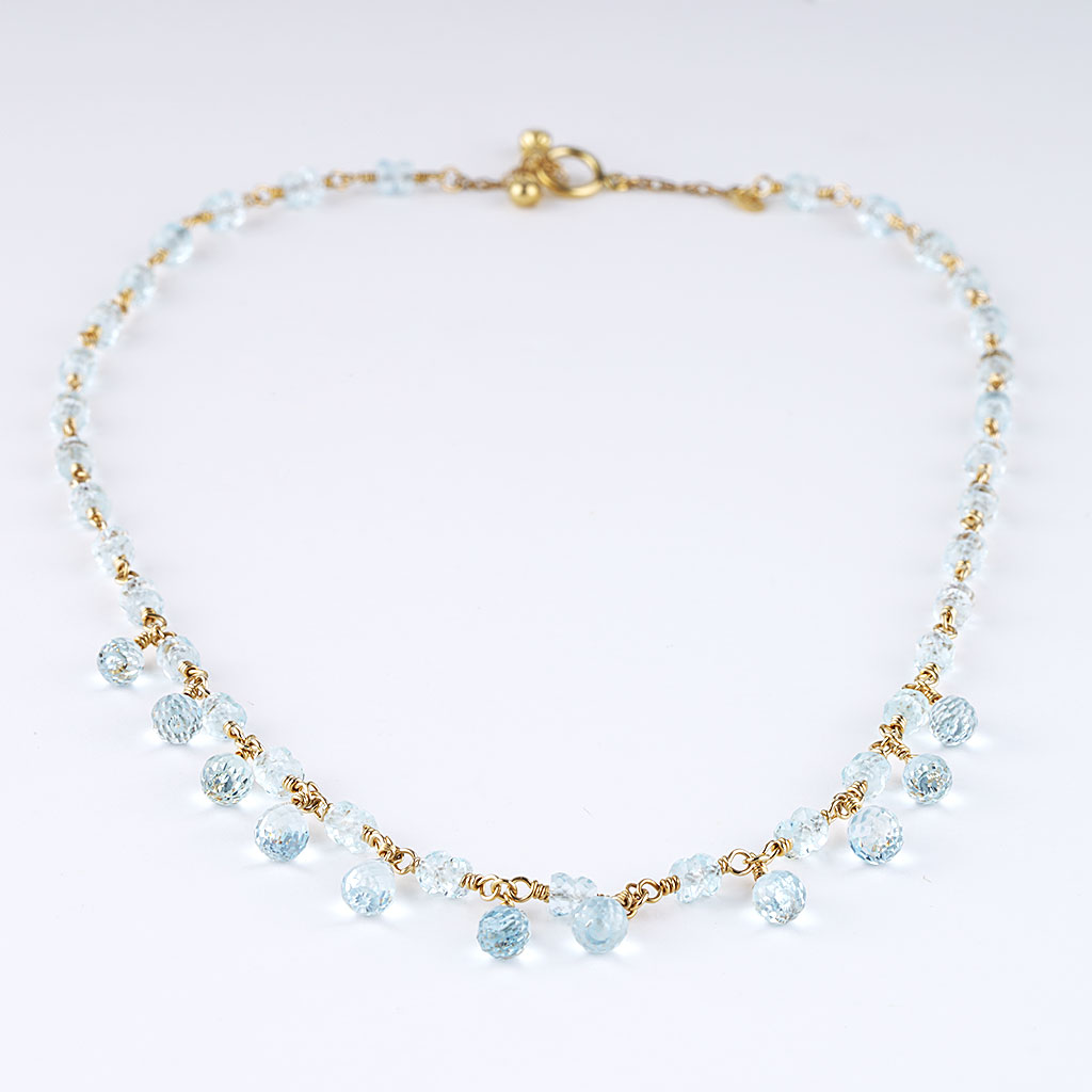 Tiffany & Co. Elsa Peretti By The Yard 0.06ct Aquamarine Necklace