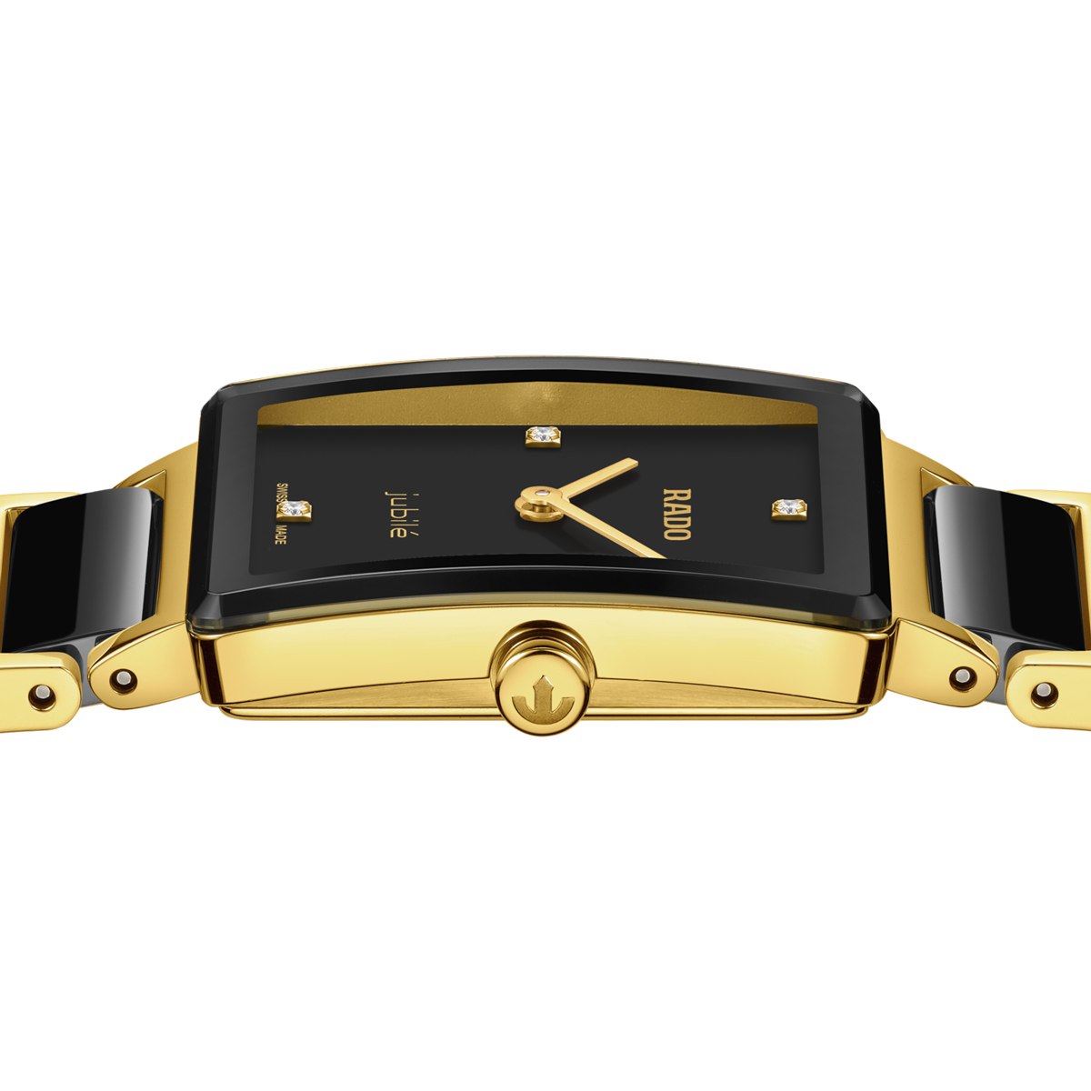 Rado Integral Diamonds Gold and Black Ceramic Band | New York