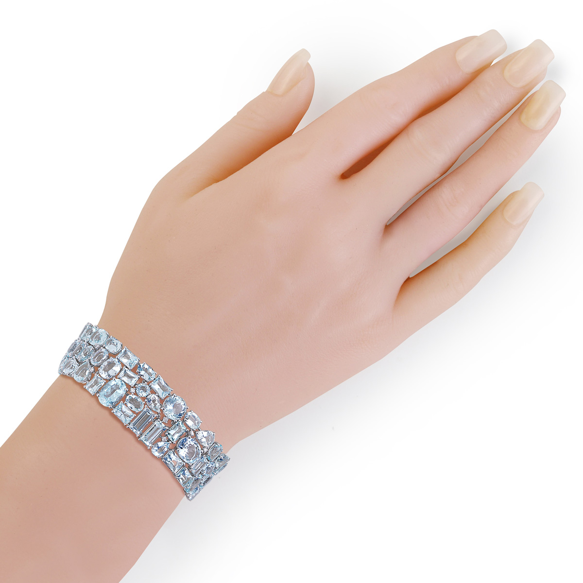 18K Gold Natural Aquamarine Tennis Bracelet (4.5 MM) – Gemstone Jewelry  Online Shop | Dubai Jewel Factory UAE