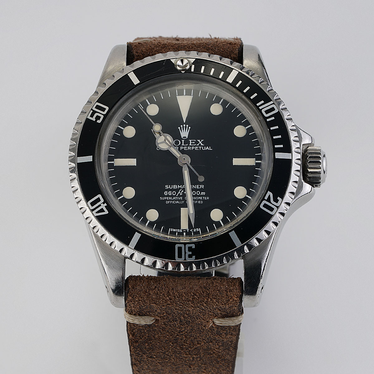Rolex Submariner Black Dial Brown Strap Circa 1963 | New York Jewelers Chicago