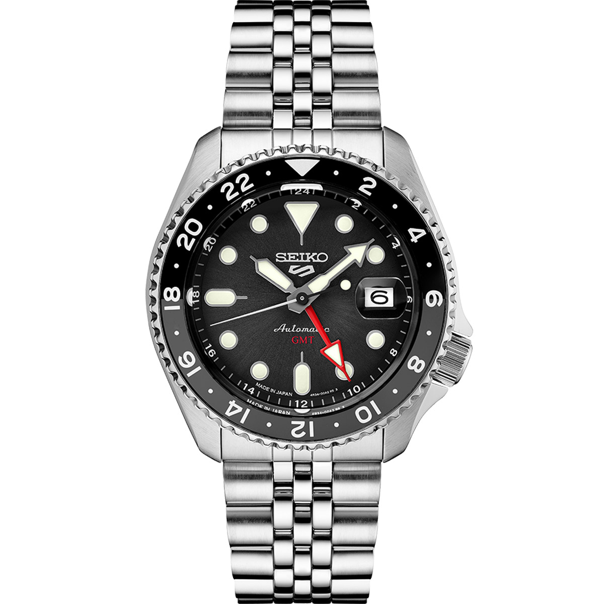 tæerne Opaque bandage Seiko 5 Sports SKX GMT Series Black/Grey Bezel Stainless Band | New York  Jewelers Chicago