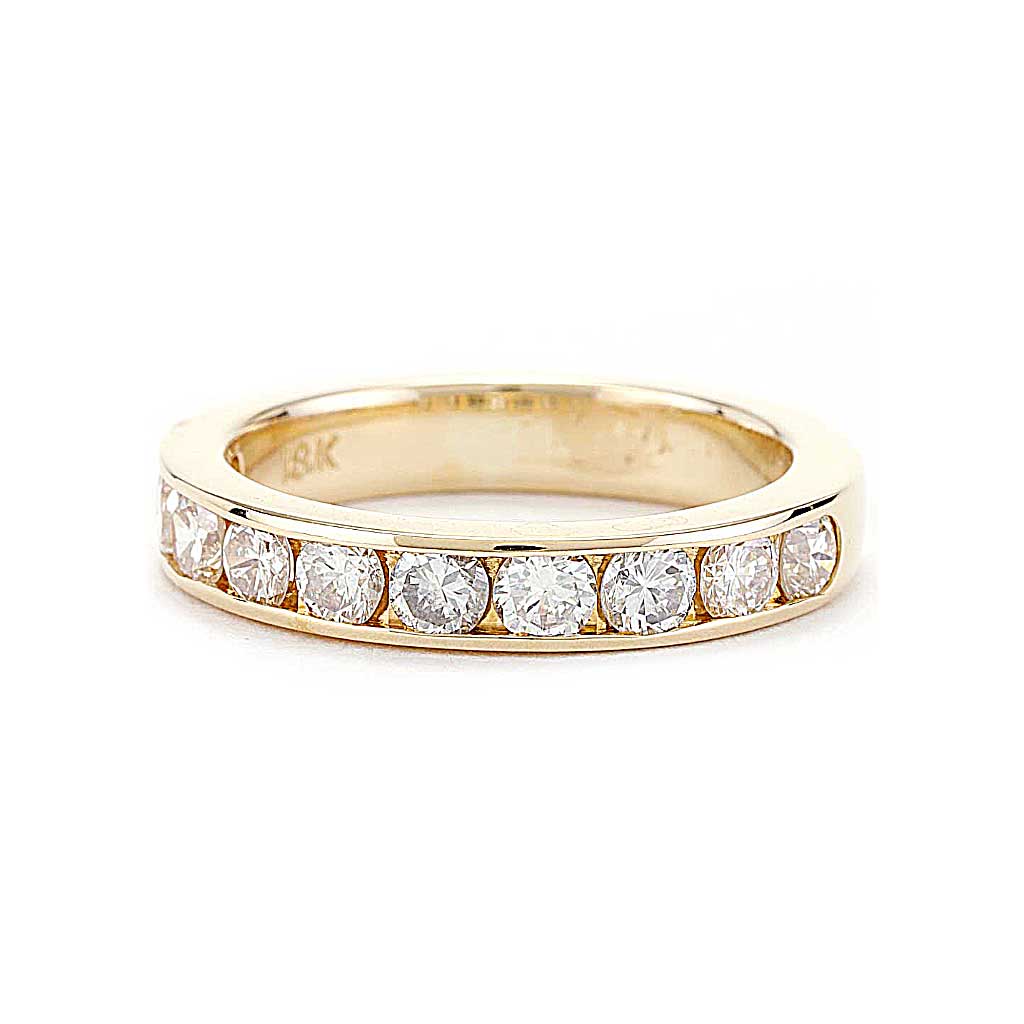 Channel Set Diamond Band in Yellow Gold | New York Jewelers Chicago