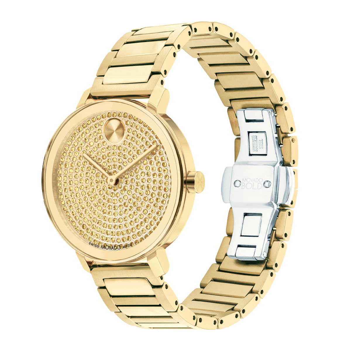 Movado Women\'s Gold-Tone Pavé Dial Bracelet Watch MOV-3600659-1.jpg main image 3