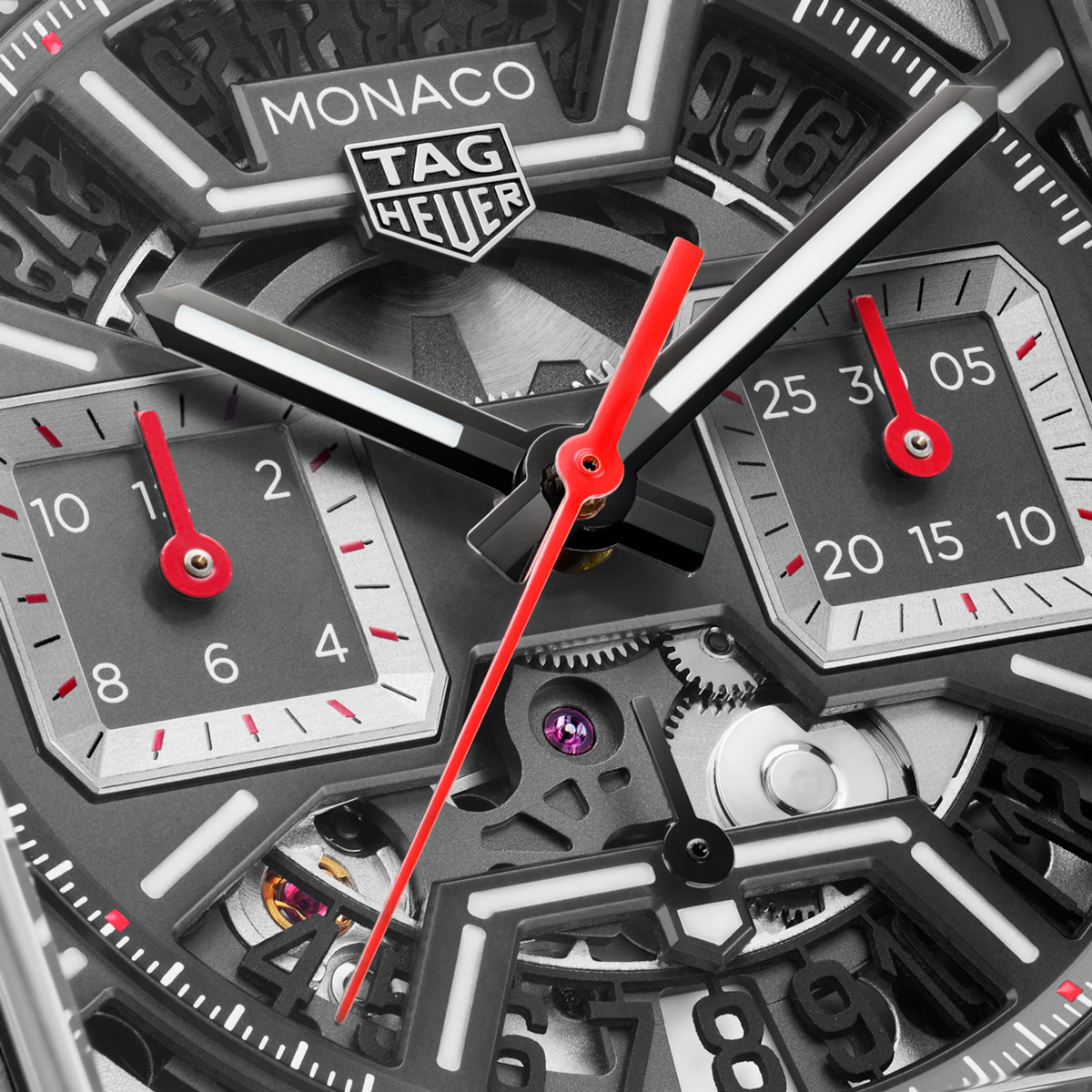 ☆ジャンクTAG Heuer 2セット☆ Tag Heuer Monaco Heuer 02 Skeleton Dial Black Rubber Strap