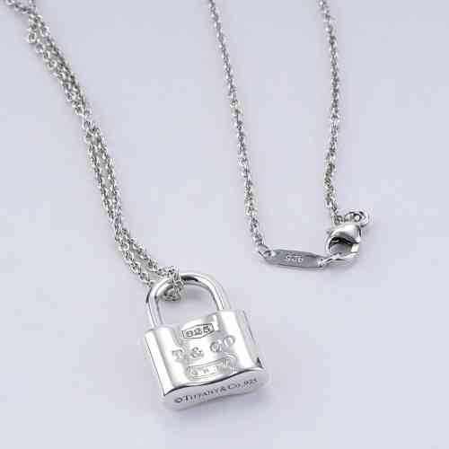 Tiffany & Co. Sterling Silver 1837 Lock Pendant Cable Necklace 16 - Ruby  Lane