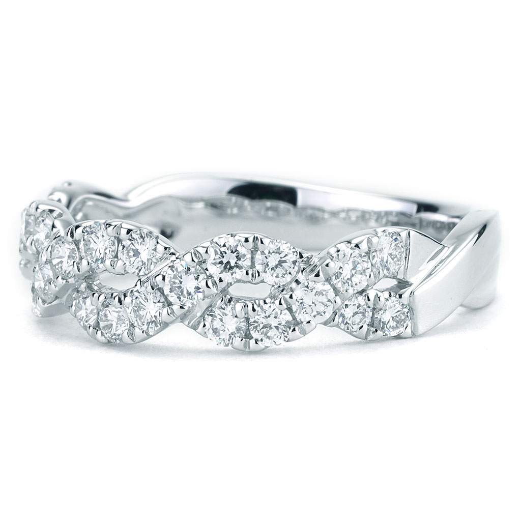 062 Cttw Diamond Twisted Band In White Gold 5927 46 