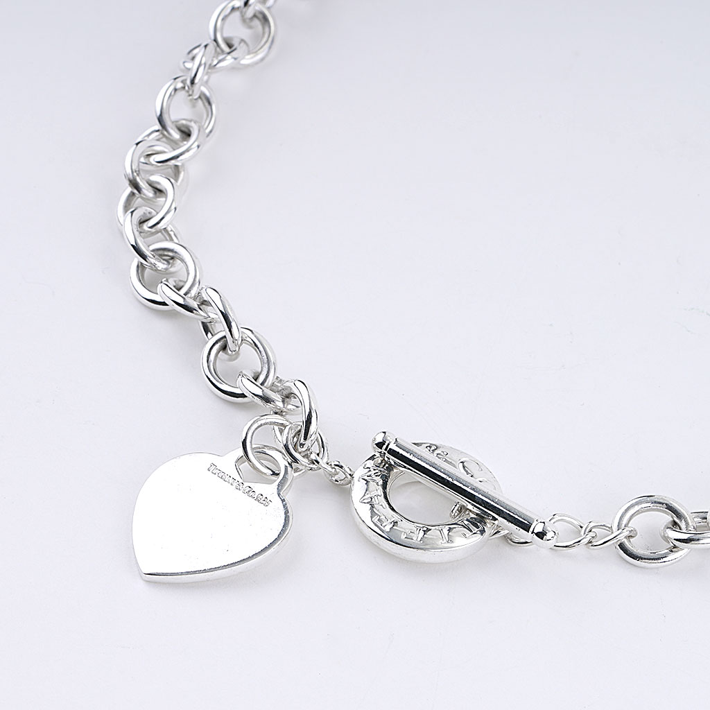 Sterling Silver Engraveable Heart Toggle Necklace: Precious Accents, Ltd.