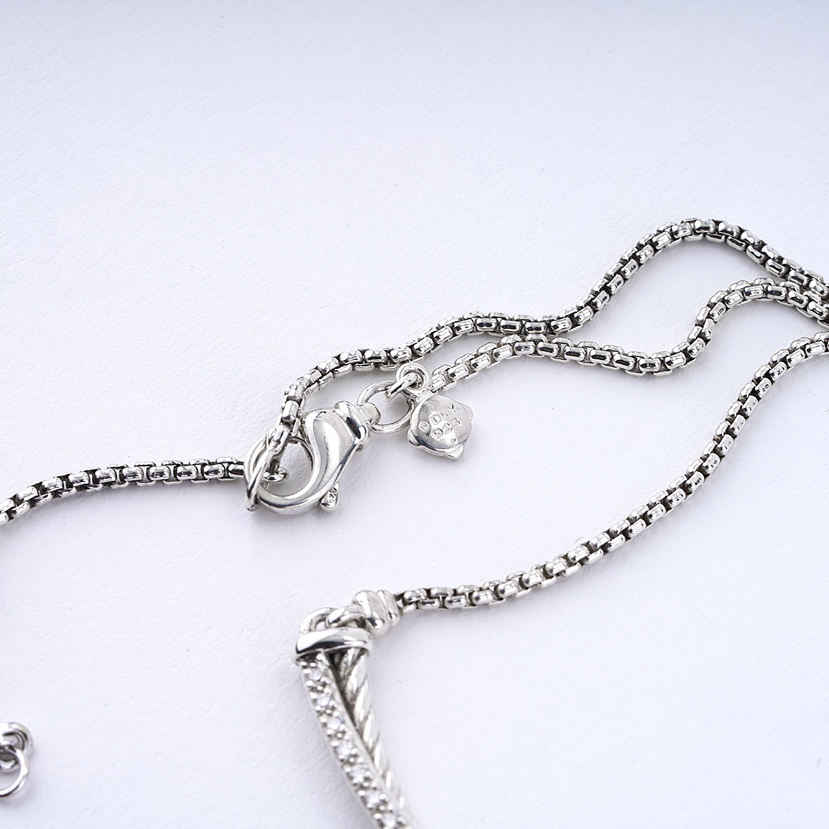 Crossover Pendant Necklace in Sterling Silver with Diamonds, 14.5mm | David  Yurman
