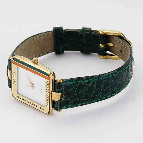 Gucci Paolo Watch with Green Leather Strap | New York Jewelers Chicago