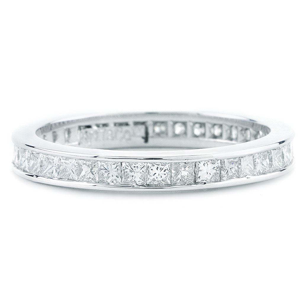 1.03 CTTW Channel Set Princess Cut Diamond Eternity Band in White Gold ...