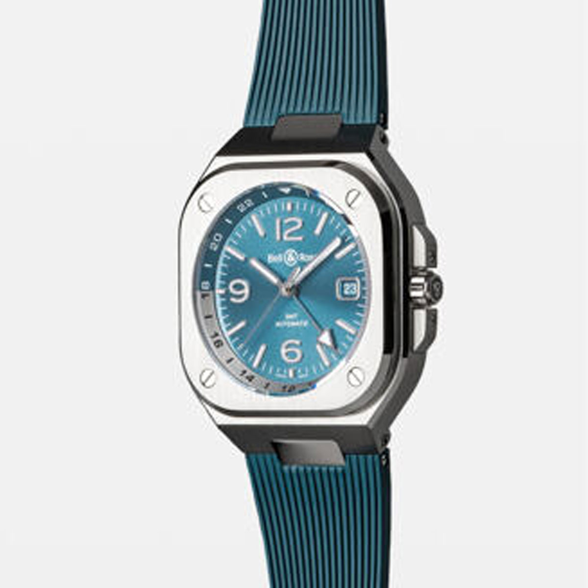 Bell Ross BR 05 GMT Sky Blue Rubber Strap New York Jewelers