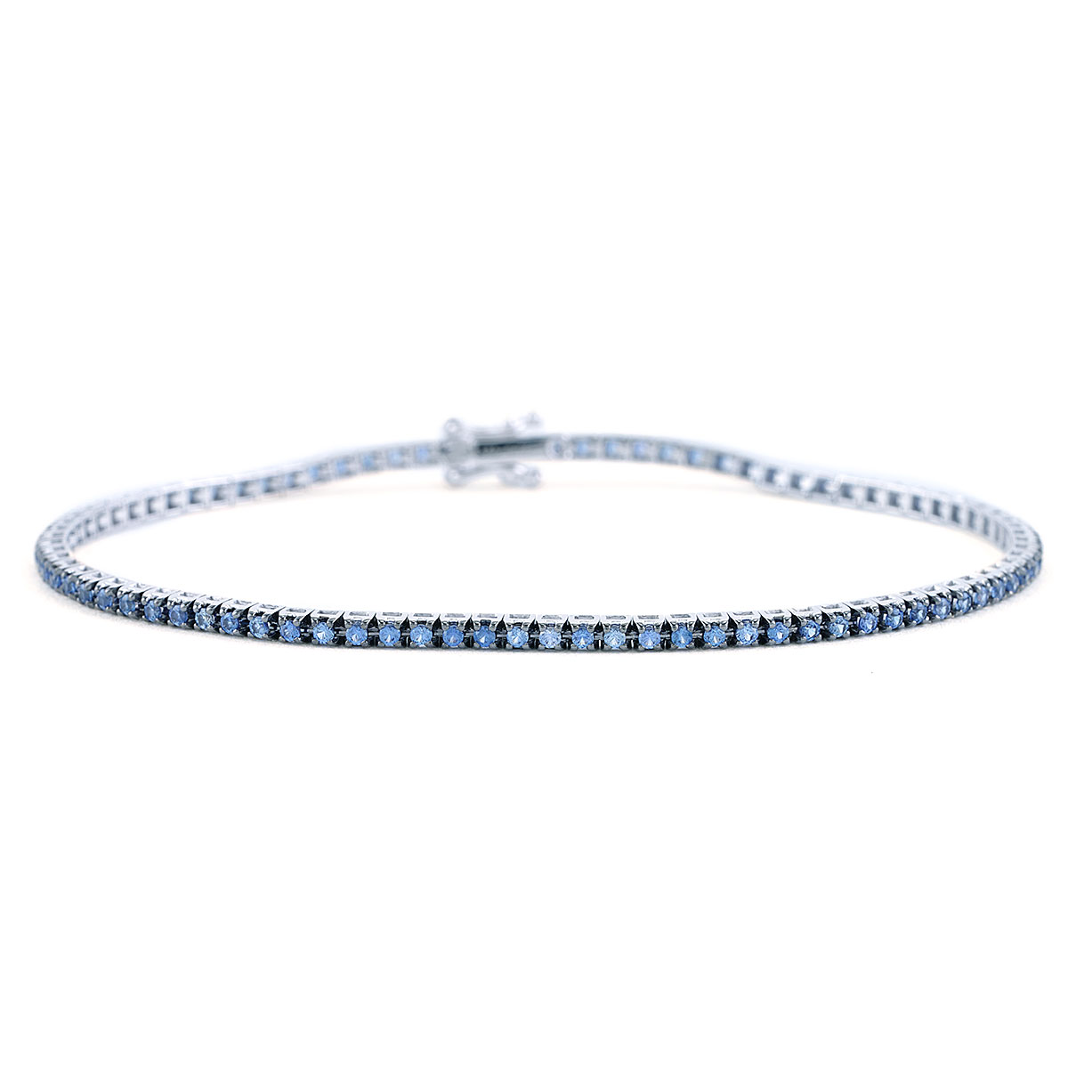 14K Gold Blue Sapphire Color Stoned Tennis Bracelet – David's House of  Diamonds