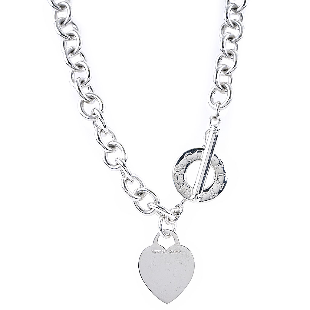 OT Love Heart Pendant Necklace Chain Silver Stainless Steel - Shendell's  Ladies Rings