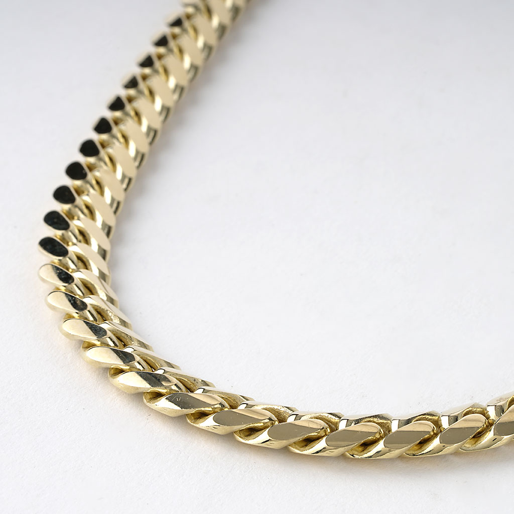 10mm Miami Cuban Link Chain Necklace in Yellow Gold | New York