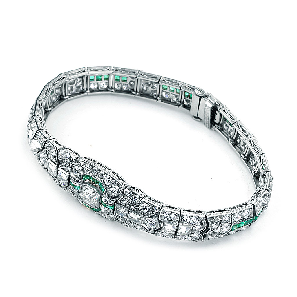 Edwardian Three-Stone Diamond Bangle Bracelet