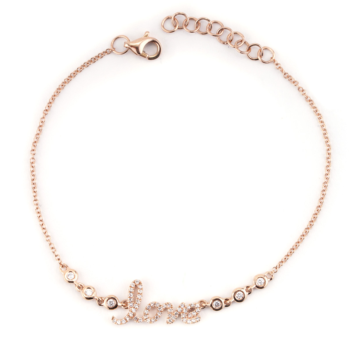 Love Diamond Bezel Bracelet in Rose Gold New York Jewelers Chicago