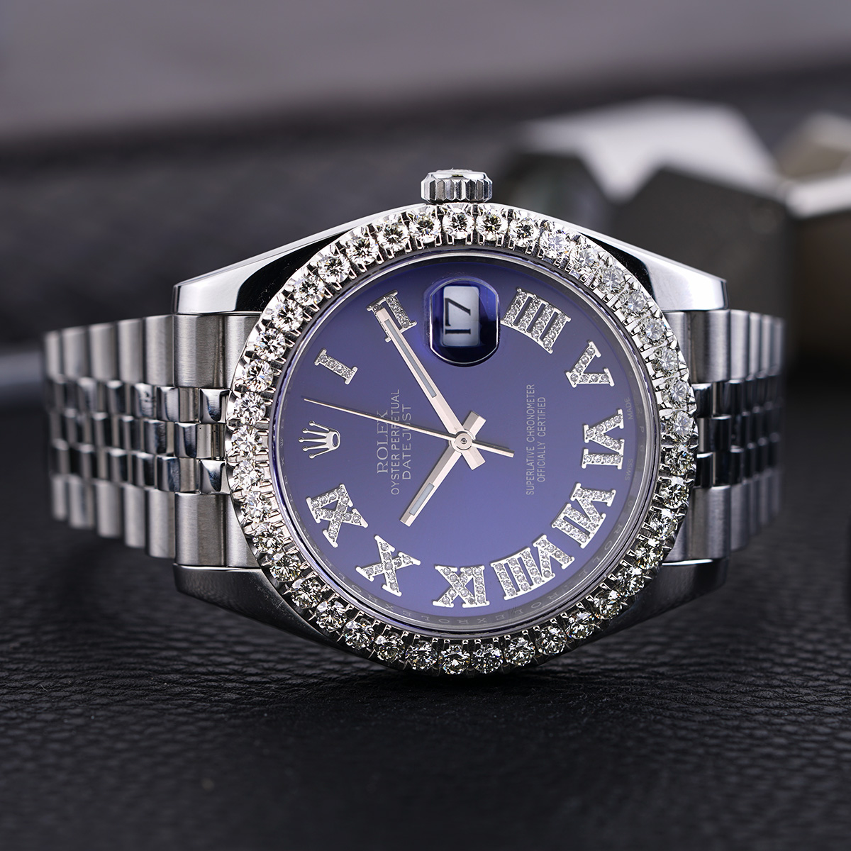 Rolex Datejust 41 Blue Roman Diamond Dial Circa 2018 New York