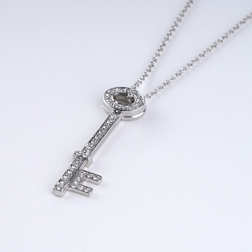 Tiffany & Co. Diamond Key Pendant in Platinum
