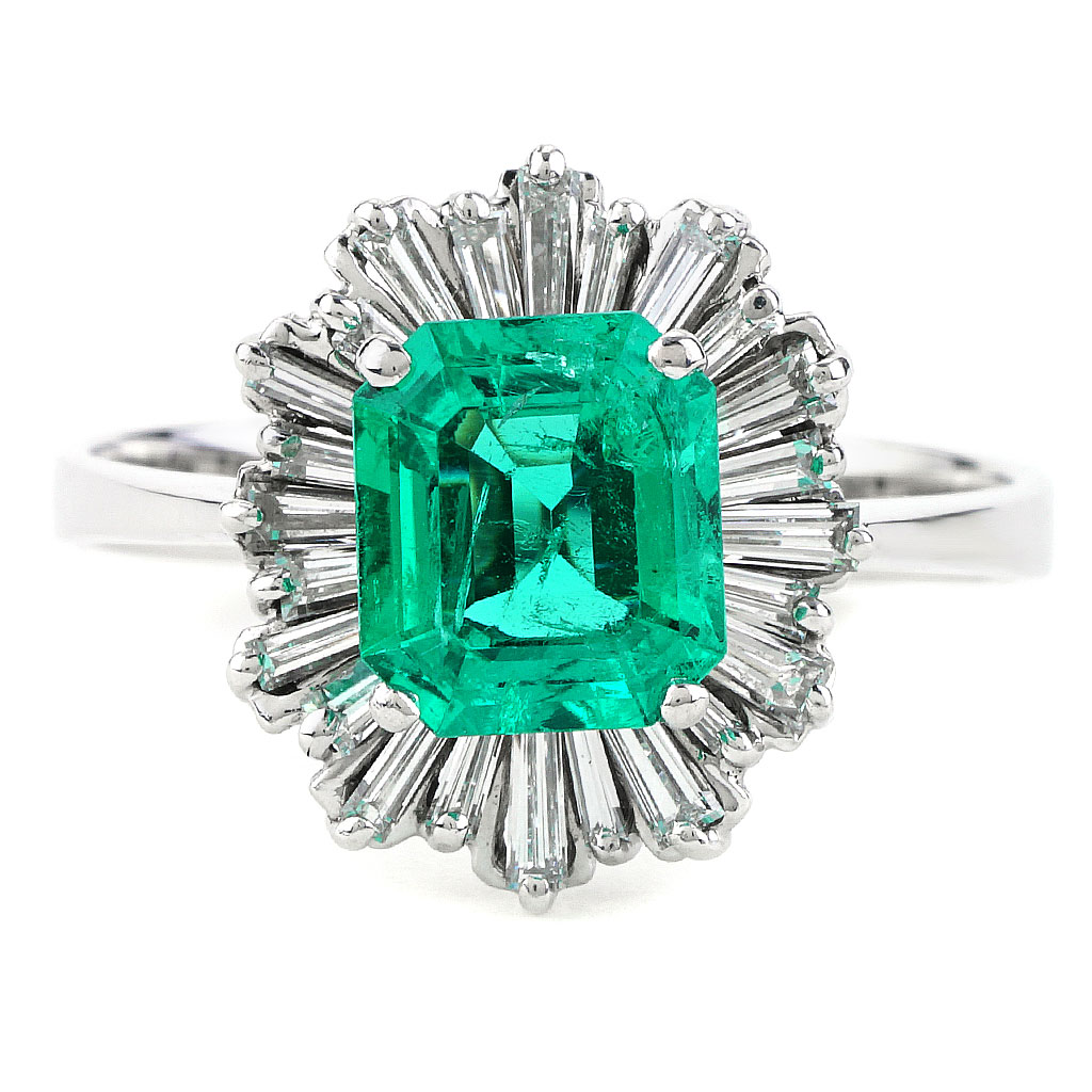 3.25cts 14K Natural Emerald-Asscher Cut Solitaire White Gold Vintage Ring  For Sale at 1stDibs | 14k pfg ring, nrt ring, 14k pfg