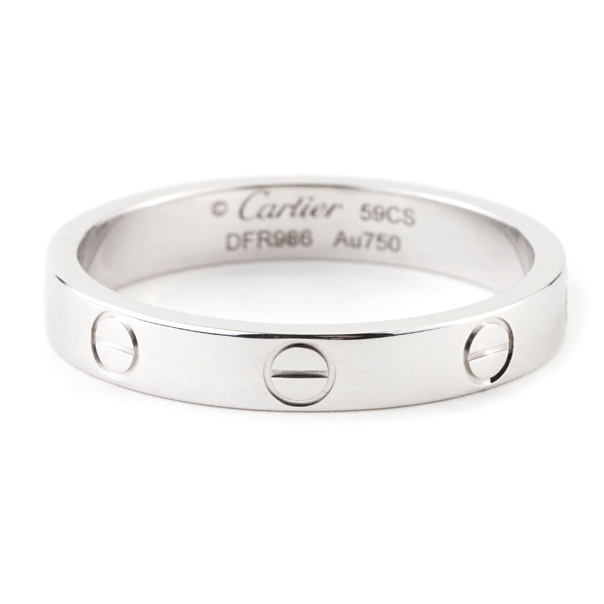 Cartier Love Ring Collection Small Model Size 59 in White Gold 