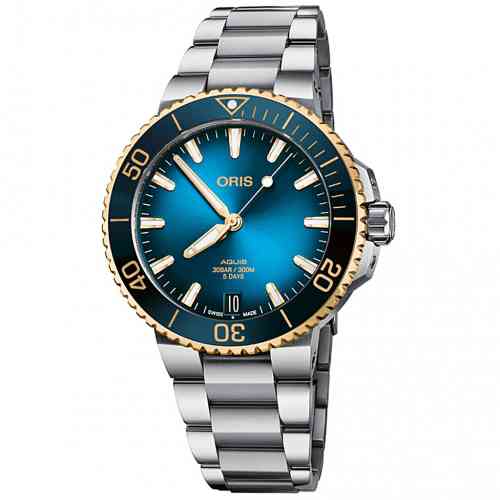 Oris Aquis Date Calibre 400 Two Tone Blue Dial