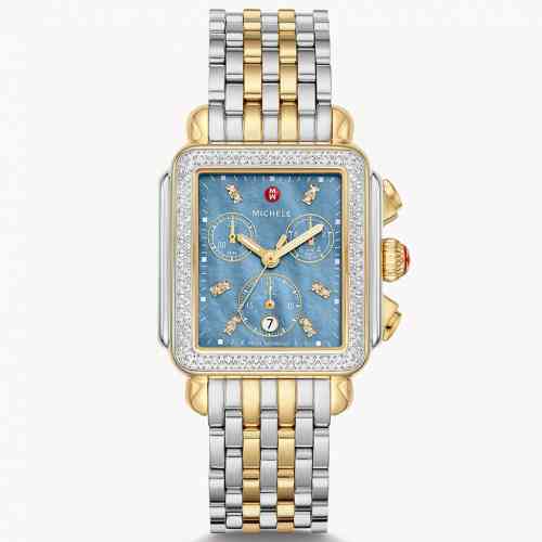 Michele Deco Two Tone Diamond Blue Mother of Pearl New York