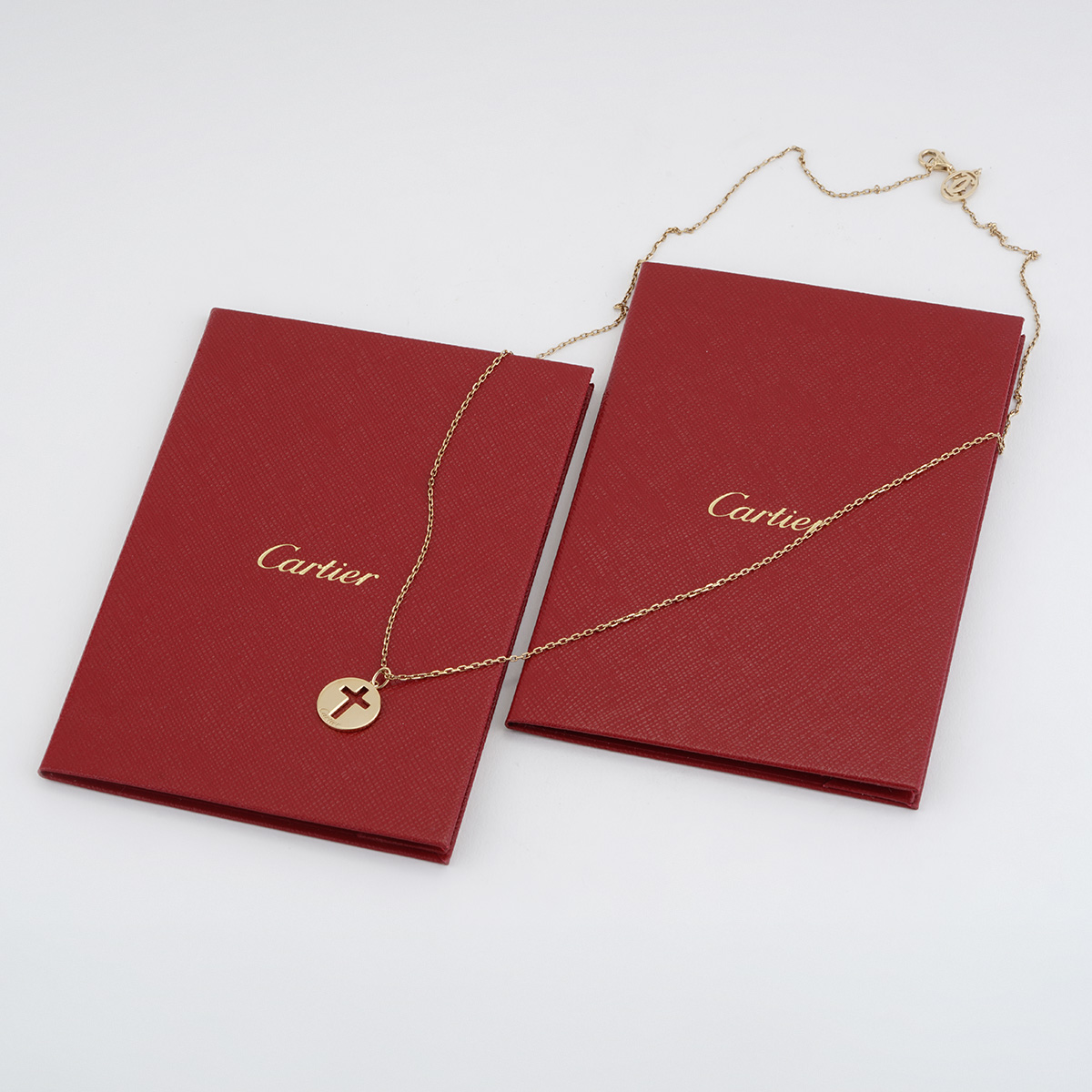 Catrier Cross Charm and Chain Necklace in Yellow Gold | New