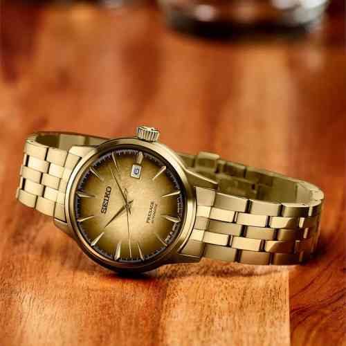 Seiko Presage Cocktail Time Half and Half Dial Gold PVD Bracelet