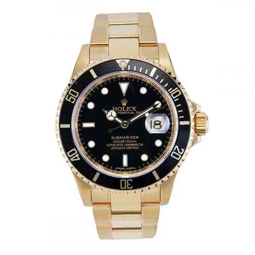 Rolex Submariner 16618 Black Dial Yellow Gold 40mm Circa 2005