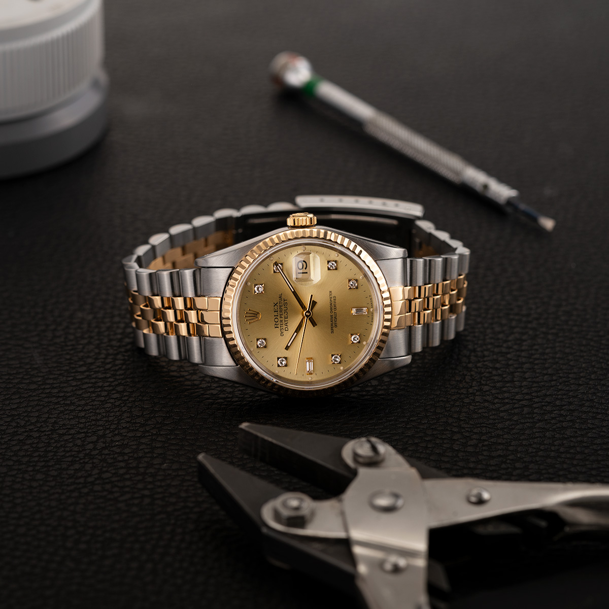 Rolex Datejust 36 Diamond Champagne Dial Two Tone Jubilee Circa