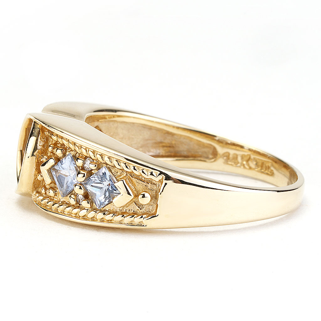Vintage Style Bezel Set Tanzanite Ring in Yellow Gold | New York ...