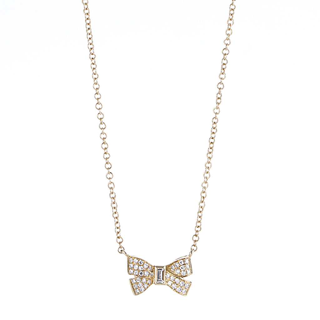 Diamond Bow Necklace
