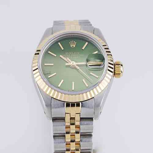 ROLEX DATEJUST 69173 2コマ Rolex Datejust 69173 Green Dial Two Tone Jubilee 26mm Circa