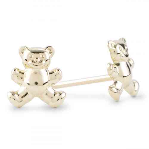 Andralok 9ct Yellow Gold Enamelled Polar Bear Stud Earrings |  Jewellerybox.co.uk