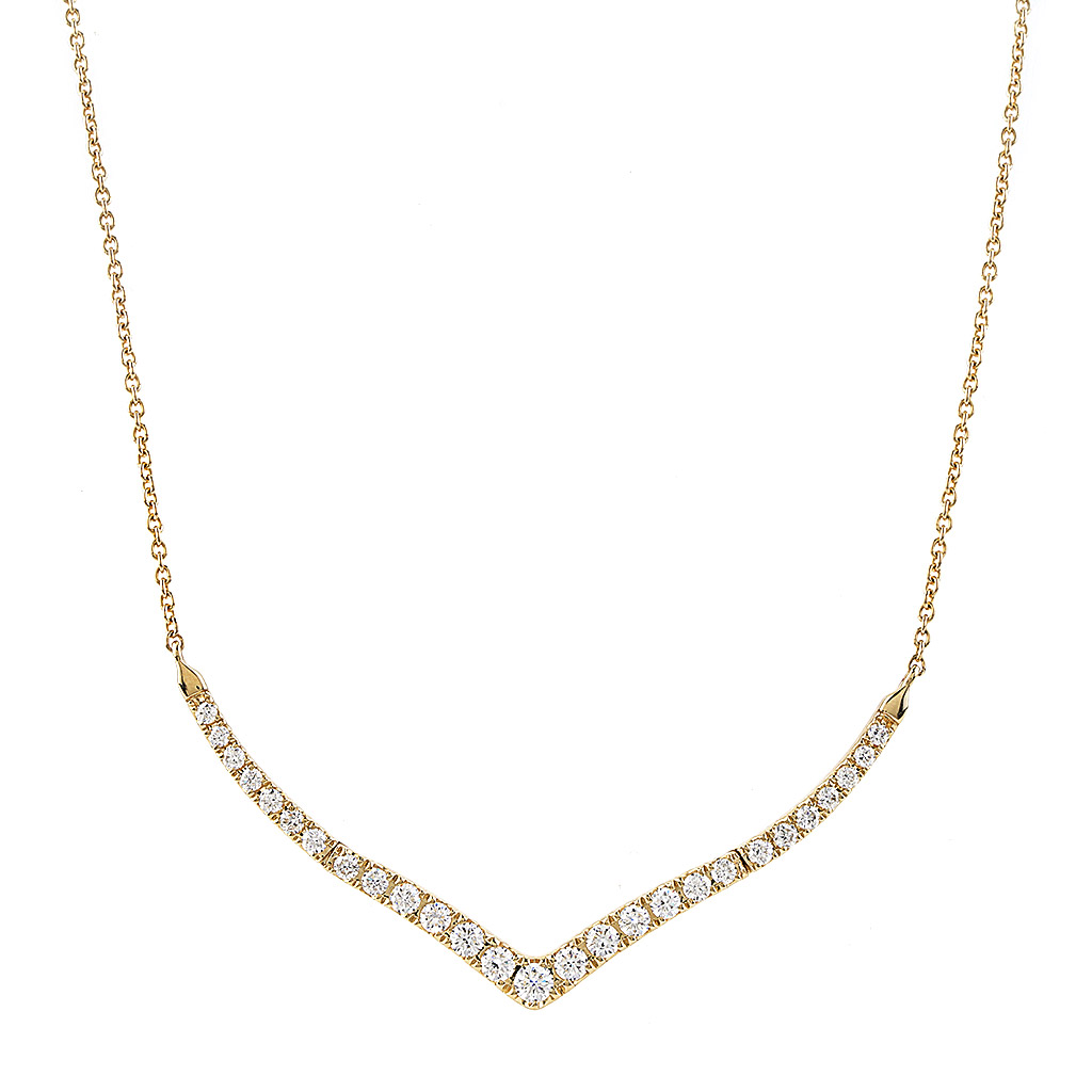 Peoples Jewellers 0.115 CT. T.W. Diamond Alternating Chevron Necklace in  Sterling Silver and 10K Rose Gold - 16.5