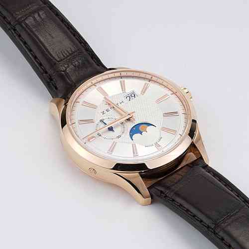 Zenith Elite Captain Moon Phase 18k Rose Gold New York Jewelers