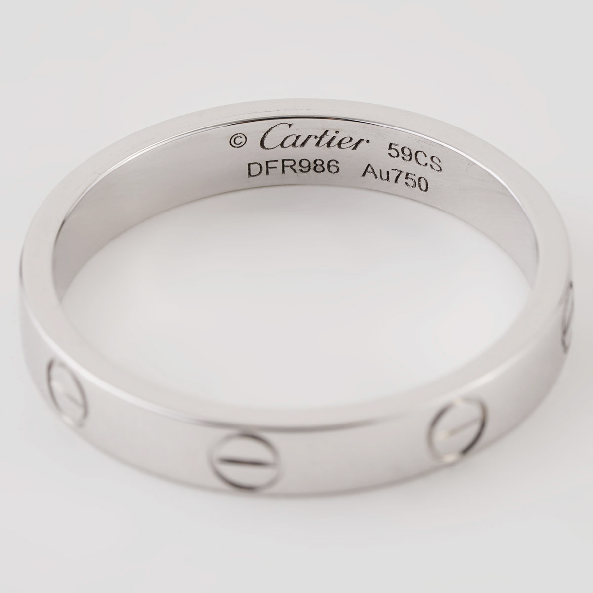 Cartier Love Ring Collection Small Model Size 59 in White Gold