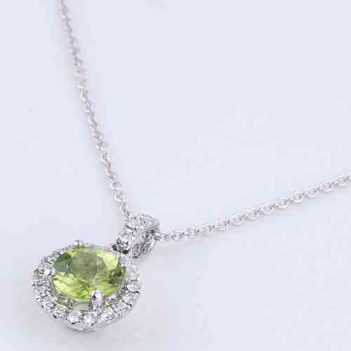 1.08 Cttw Round Ruby and Diamond Halo Pendant Necklace in White Gold