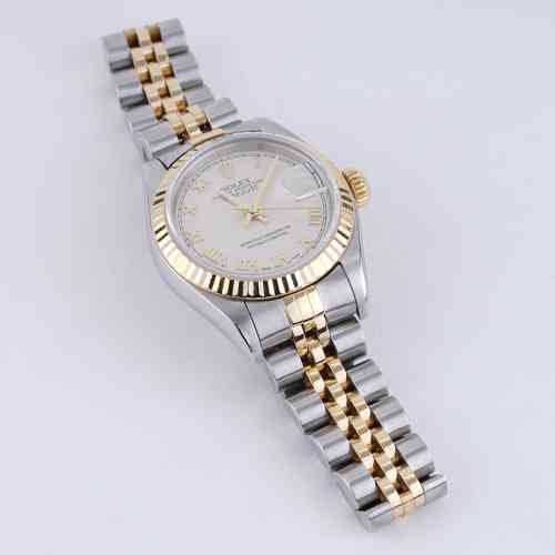 〇 ROLEX DATEJUST 26 YG/SS 純正2駒 リンクYZ4308 Pre-Owned Rolex Lady Datejust 26 mm Two Tone Steel and
