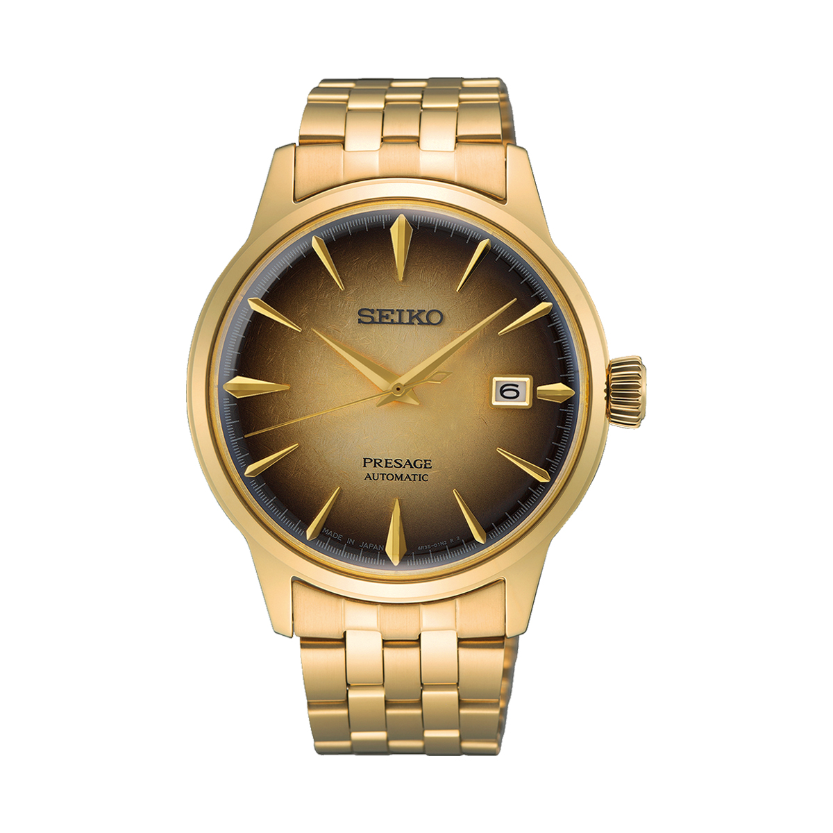 Seiko Presage Cocktail Time Half and Half Dial Gold PVD Bracelet