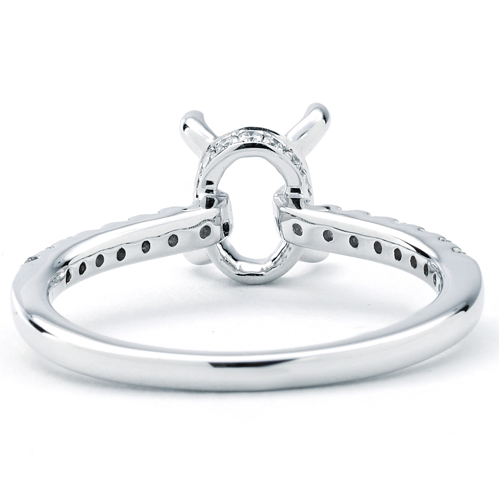 Oval Center Shared Prong Diamond Basket Setting In White Gold 14k White Gold New York Jewelers 