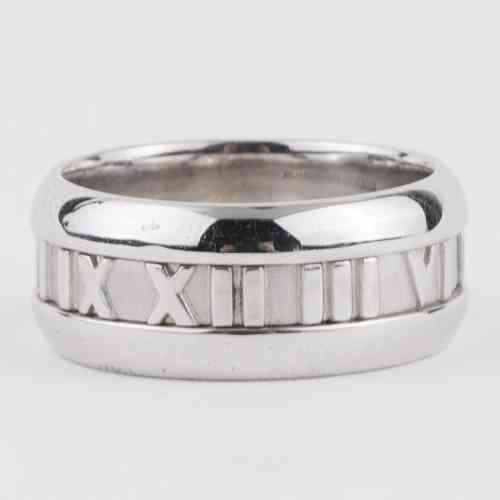 Tiffany & Co. Atlas Ring 9mm Size 8.5 Sterling SIlver Retired