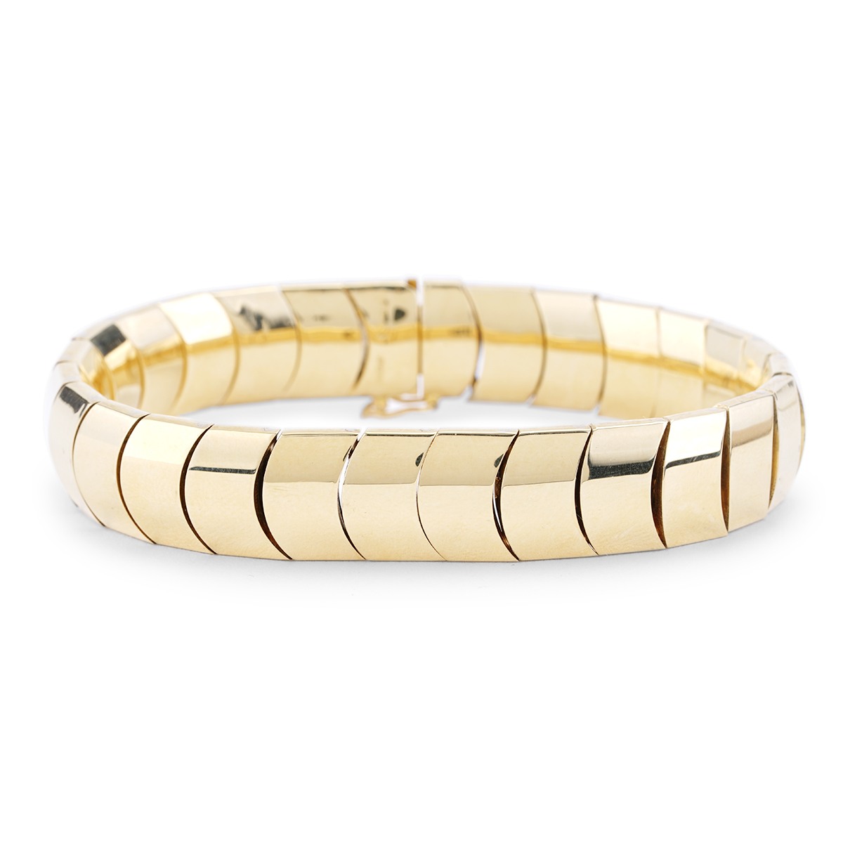 12 MM Omega Style Bracelet in 18k Yellow Gold